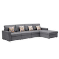 Gray 4 Seater L Sectional Sofa with Reversible Chaise B3397