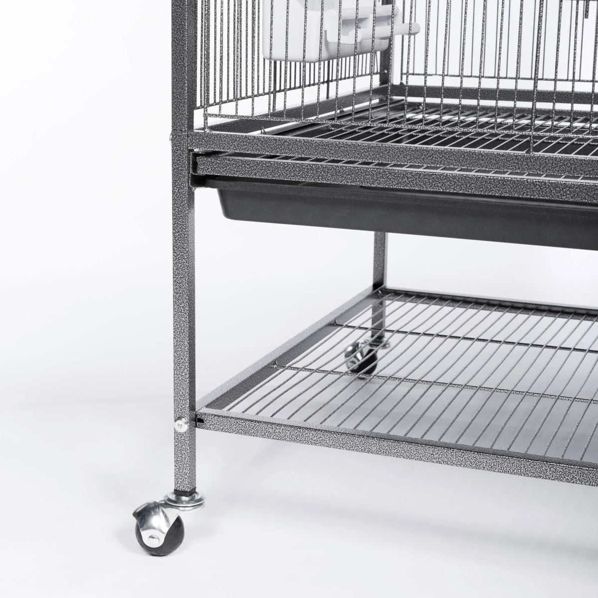 Wrought Iron Flight Cage With Stand, Black L784