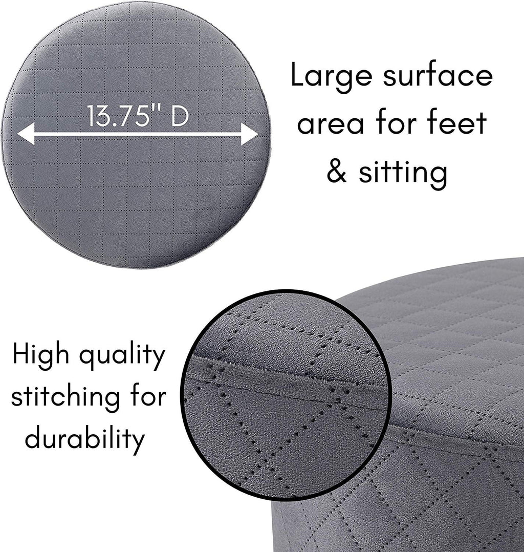 Round Velvet Ottoman Foot Stool B237195