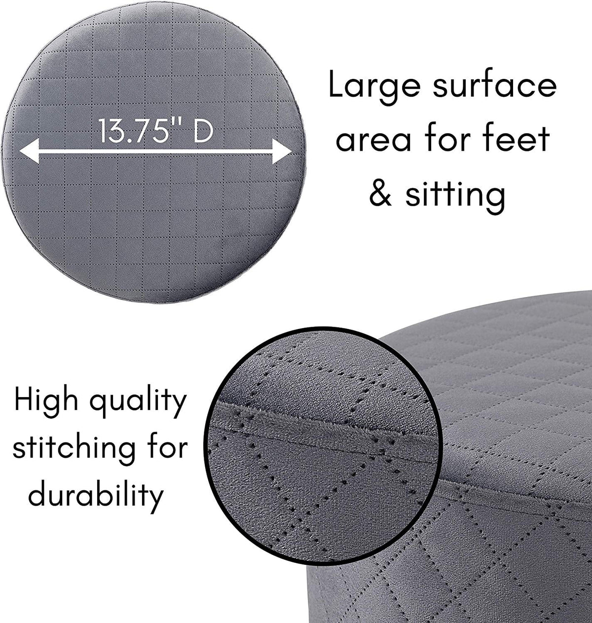 Round Velvet Ottoman Foot Stool B237195