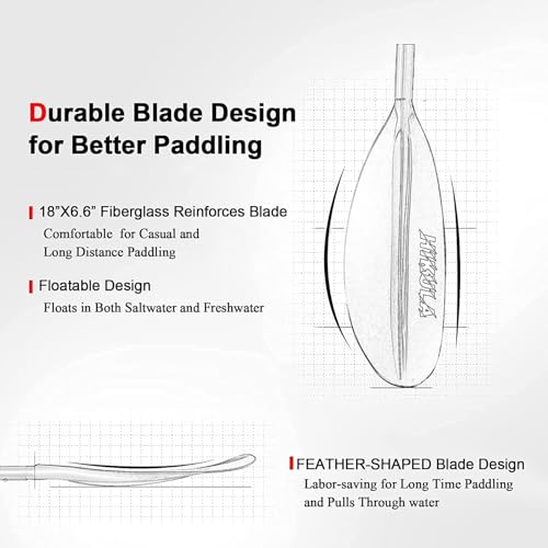 4 Piece Aluminum PP Kayak Paddle 220cm 230cm R135528