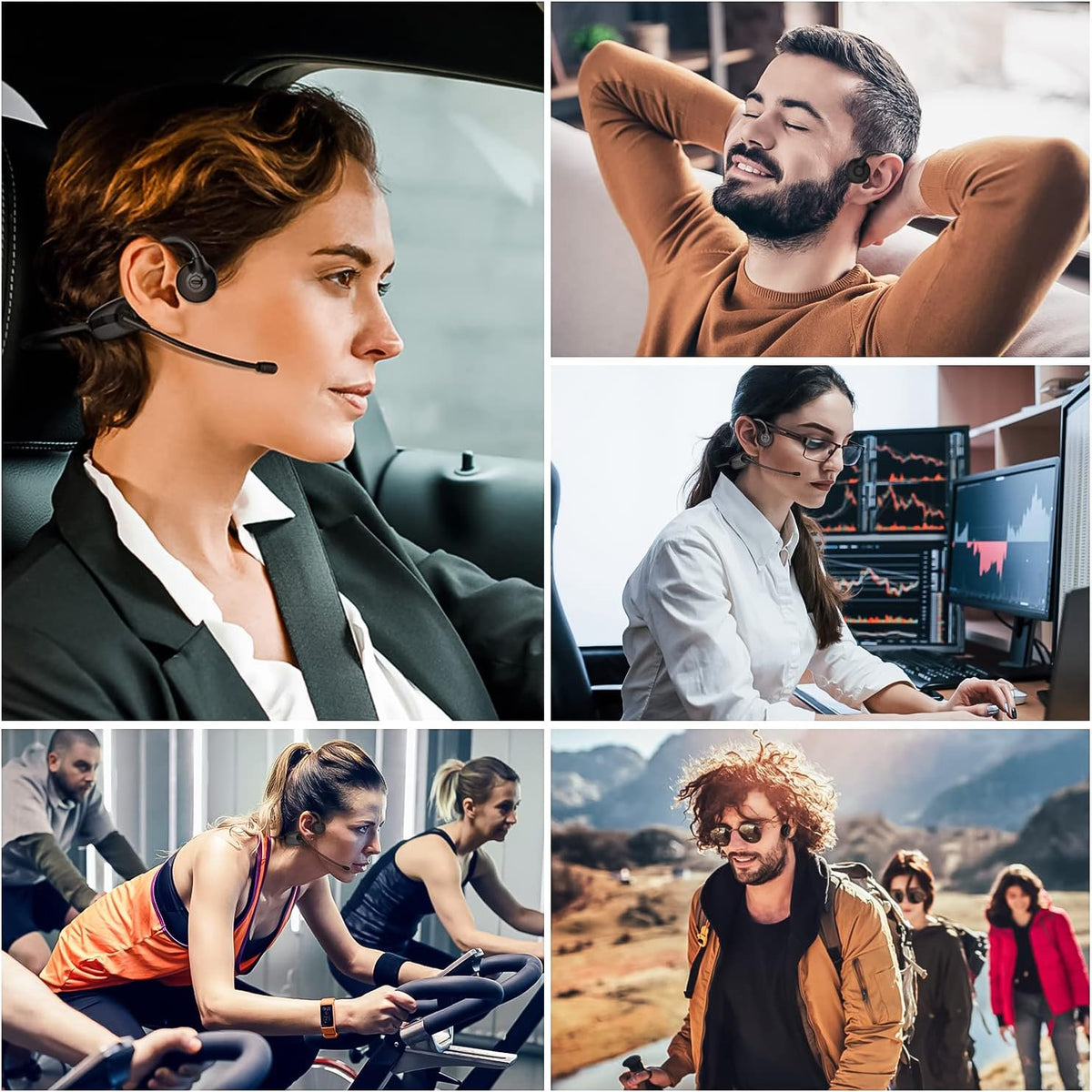 Bone Conduction Bluetooth 5.3 Wireless Headset with Mic, IPX7 Waterproof, Pack of 2 U886