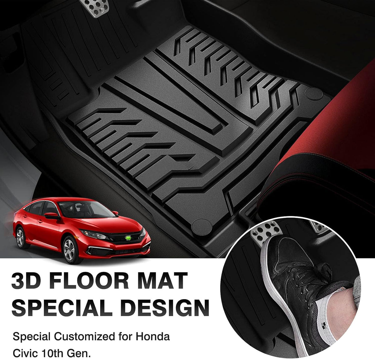 TPE Non-Slip Car Floor Mats Full Set Q2310