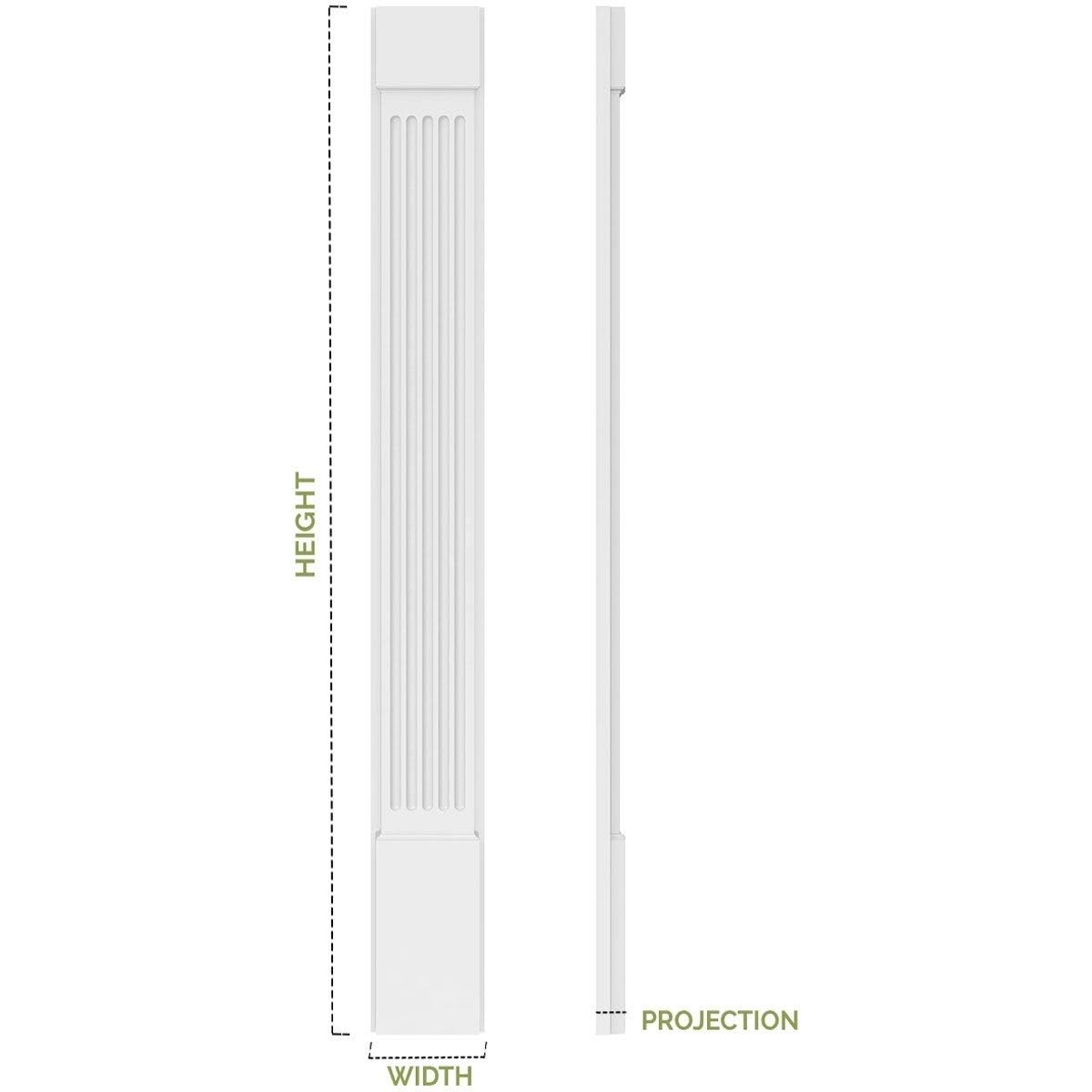 Two Equal Flat Panel PVC Pilaster with Decorative Capital & Base (Pair) U911462
