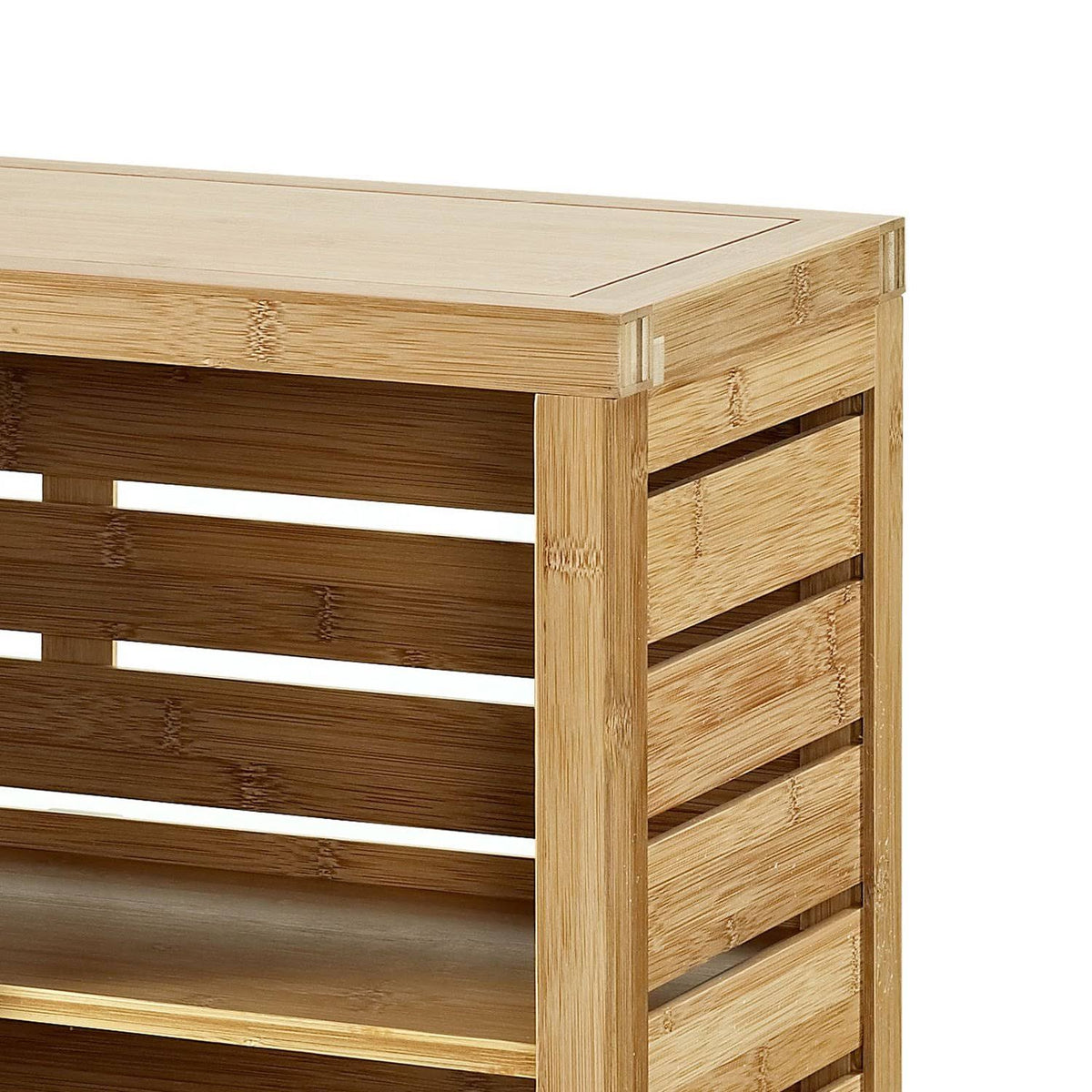 Bamboo Floor Cabinet with 2 Sliding Doors and 3 Shelves Brown O459397
