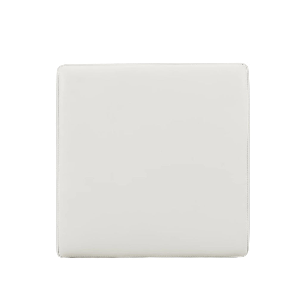 White Faux Leather Square Storage Ottoman Y5227