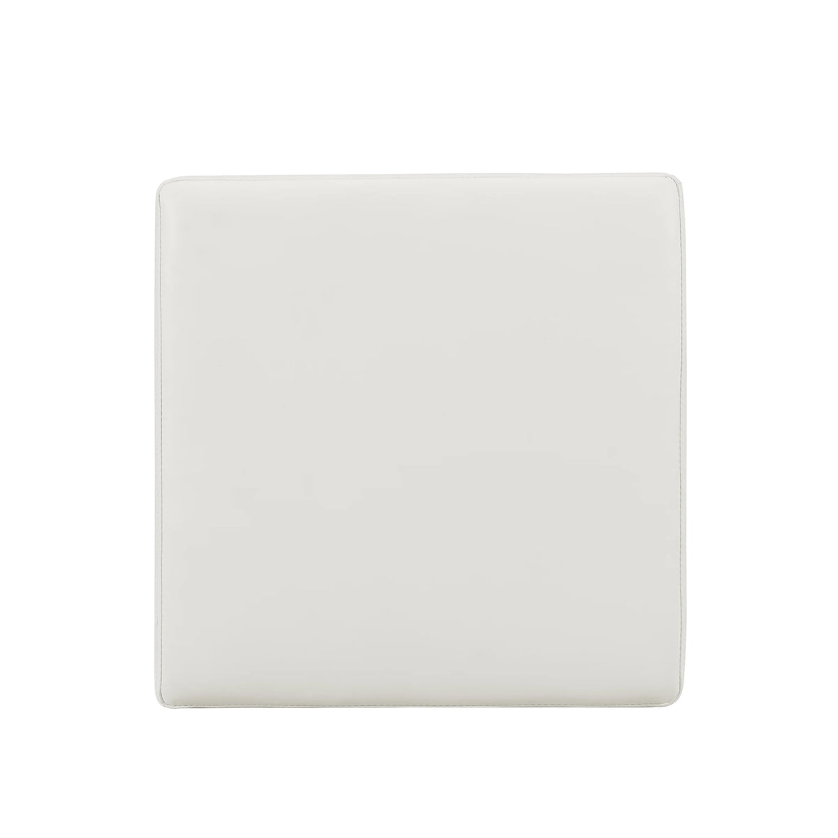 White Faux Leather Square Storage Ottoman Y5227