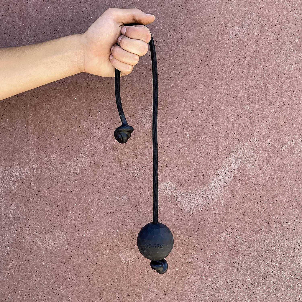 Solid Rubber Dog Ball on a Rope Tug Toy L6979