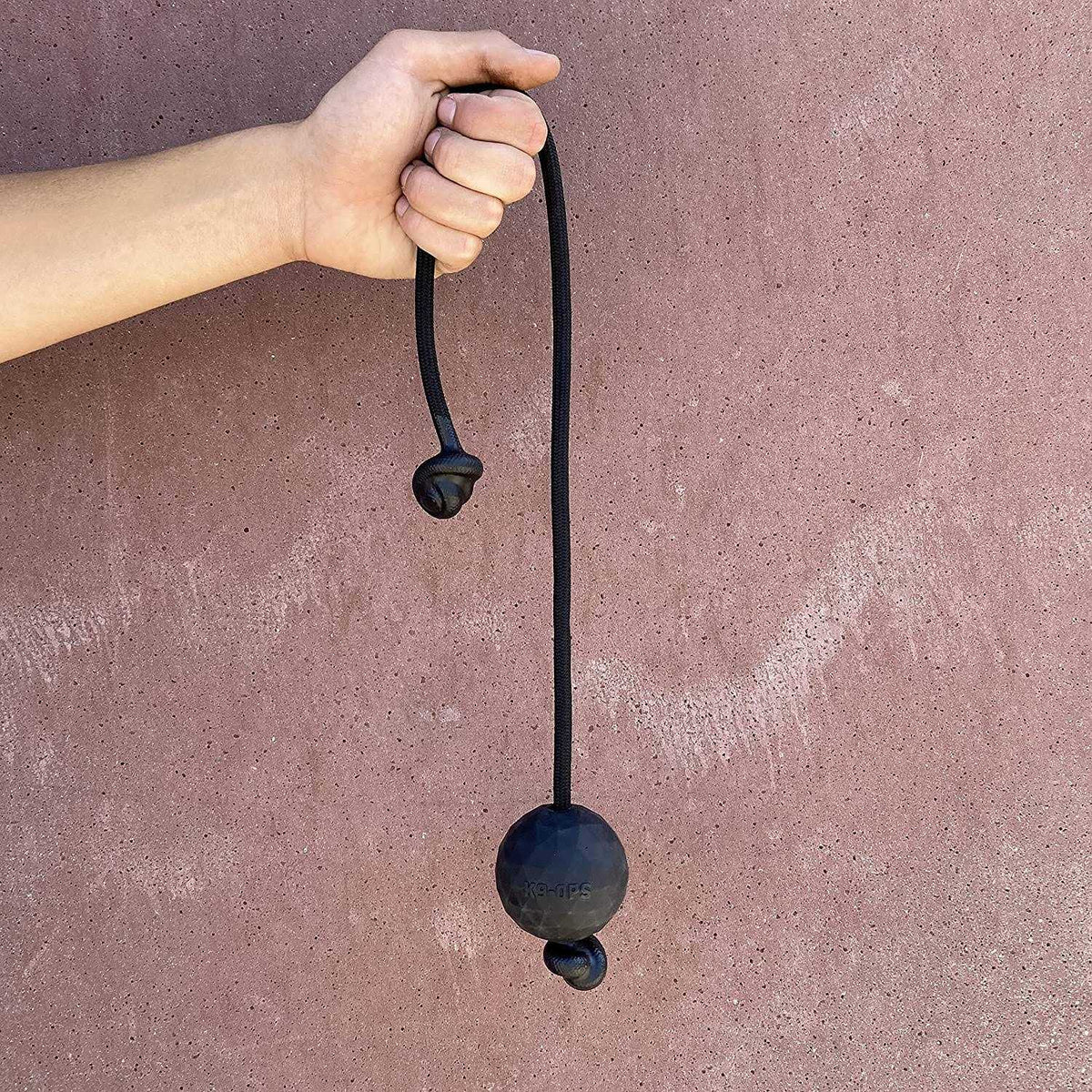 Solid Rubber Dog Ball on a Rope Tug Toy L6979