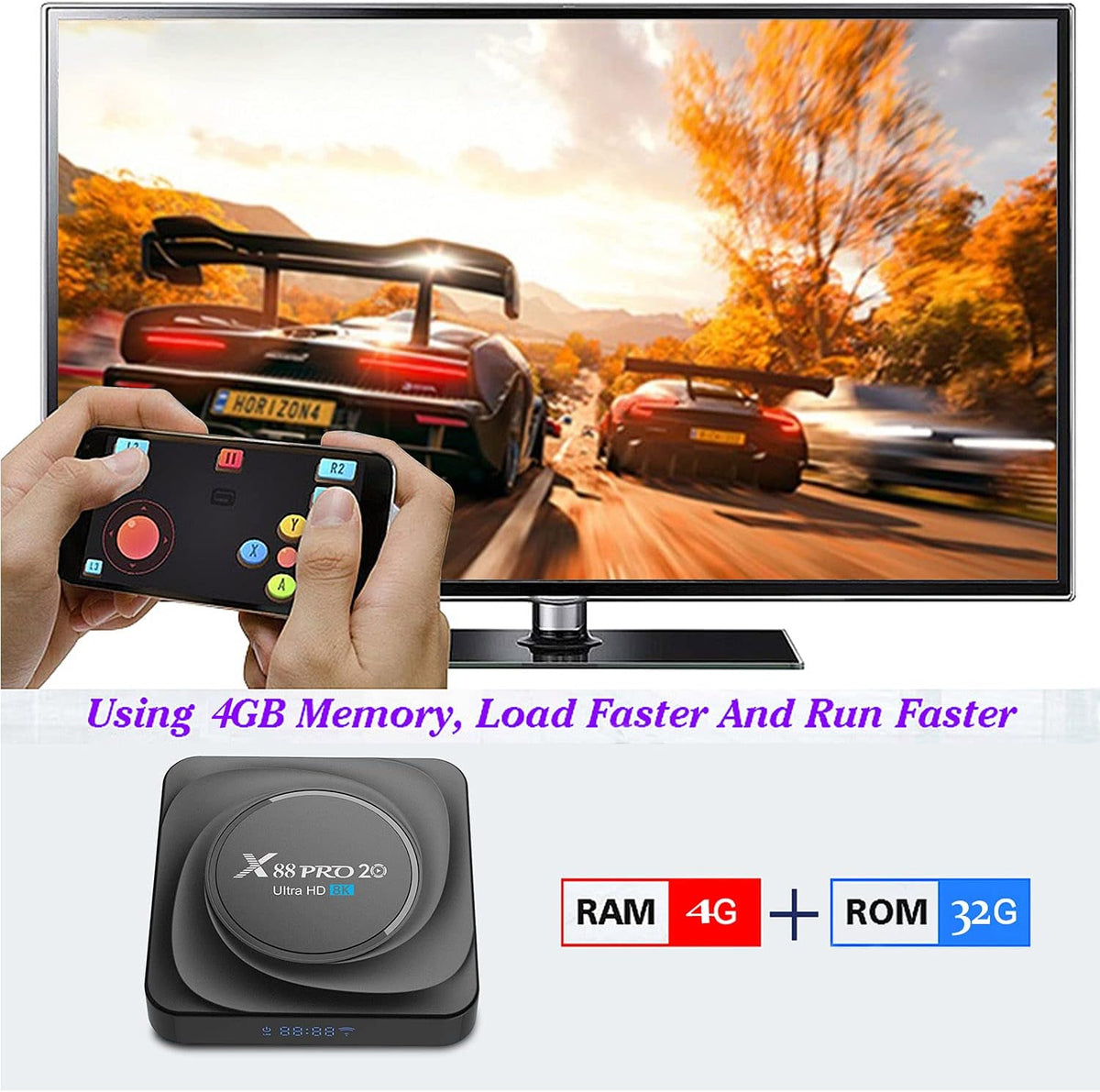 Android TV Box 4GB RAM 32GB ROM Pack of 2 Q1901