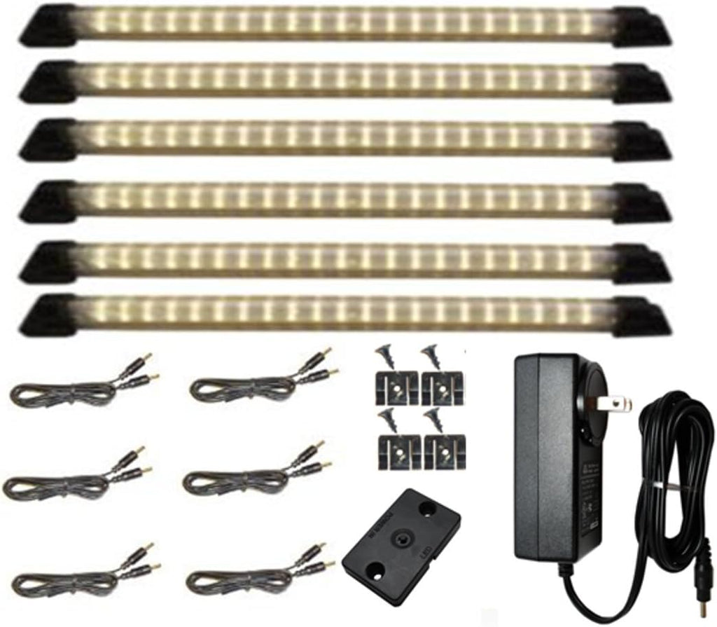 18" Warm White 6 LED Panels with Power Supply and Dimmer D5617