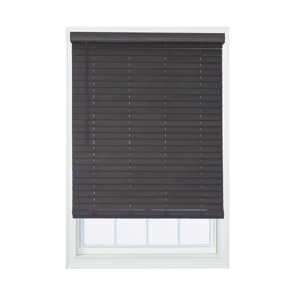 Walnut Faux Wood Cordless Horizontal Blinds Z39355