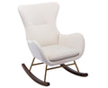 Cream Velvet Wingback Rocking Chair L6308