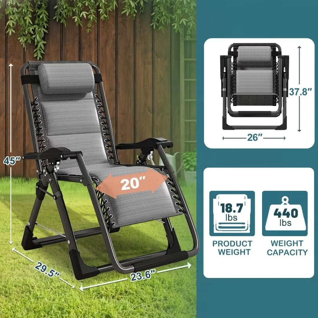 Zero Gravity Reclining Lounge Chair with Adjustable Pillow T925
