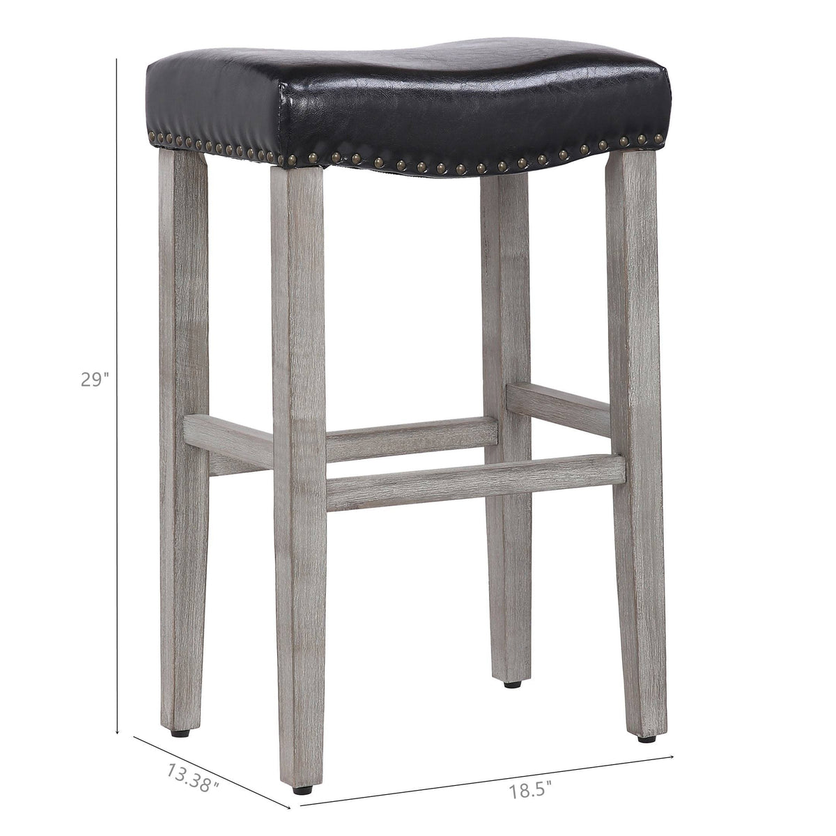 Leather Saddle Bar Stool Set of 2 L67206