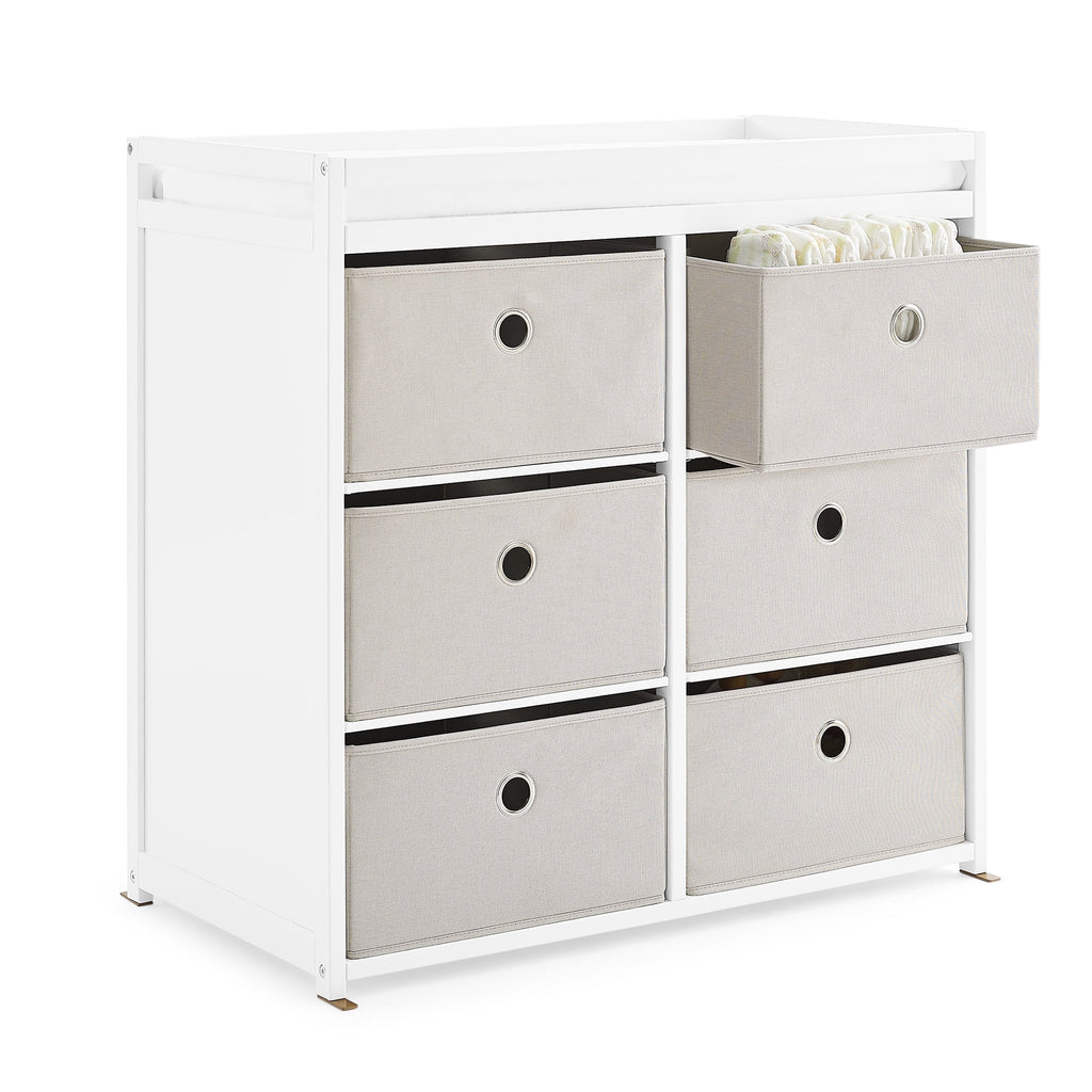Changing Table with Fabric Bins K712