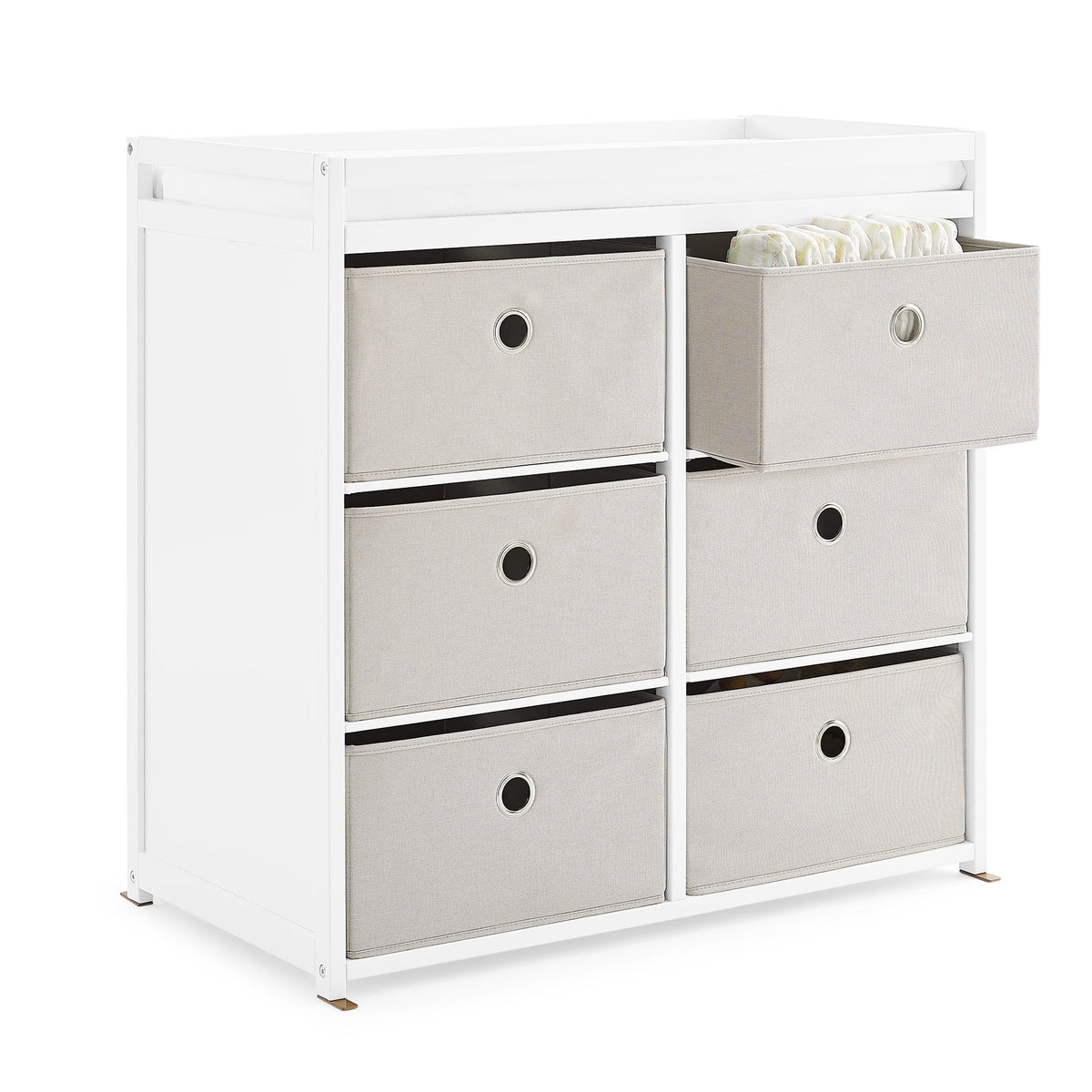 Changing Table with Fabric Bins K712