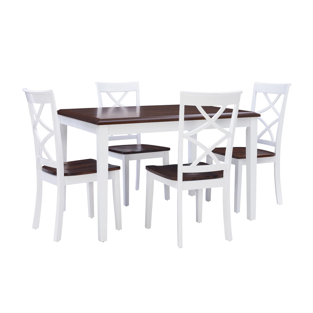 5-Piece Cherry and White Dining Set T592