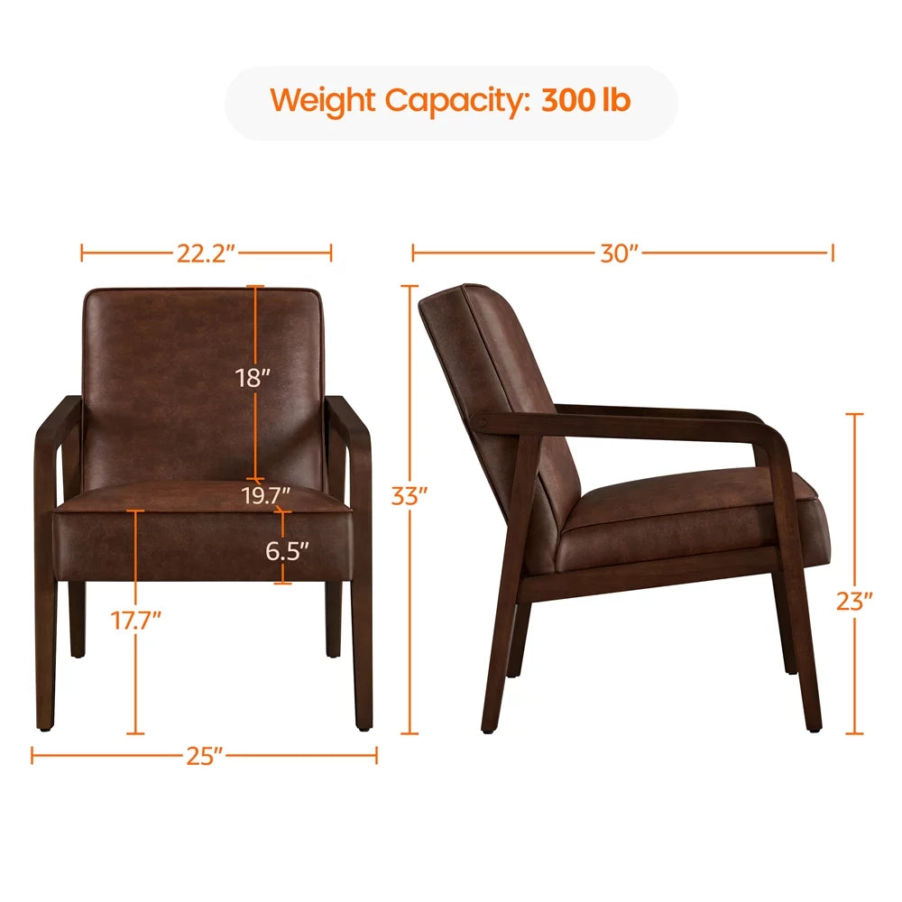 Dark Brown Upholstered Accent Chair U41682