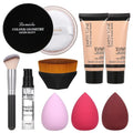 Full Coverage Matte Oil Control Foundation Concealer with Primer and Brush and Sponges A30156