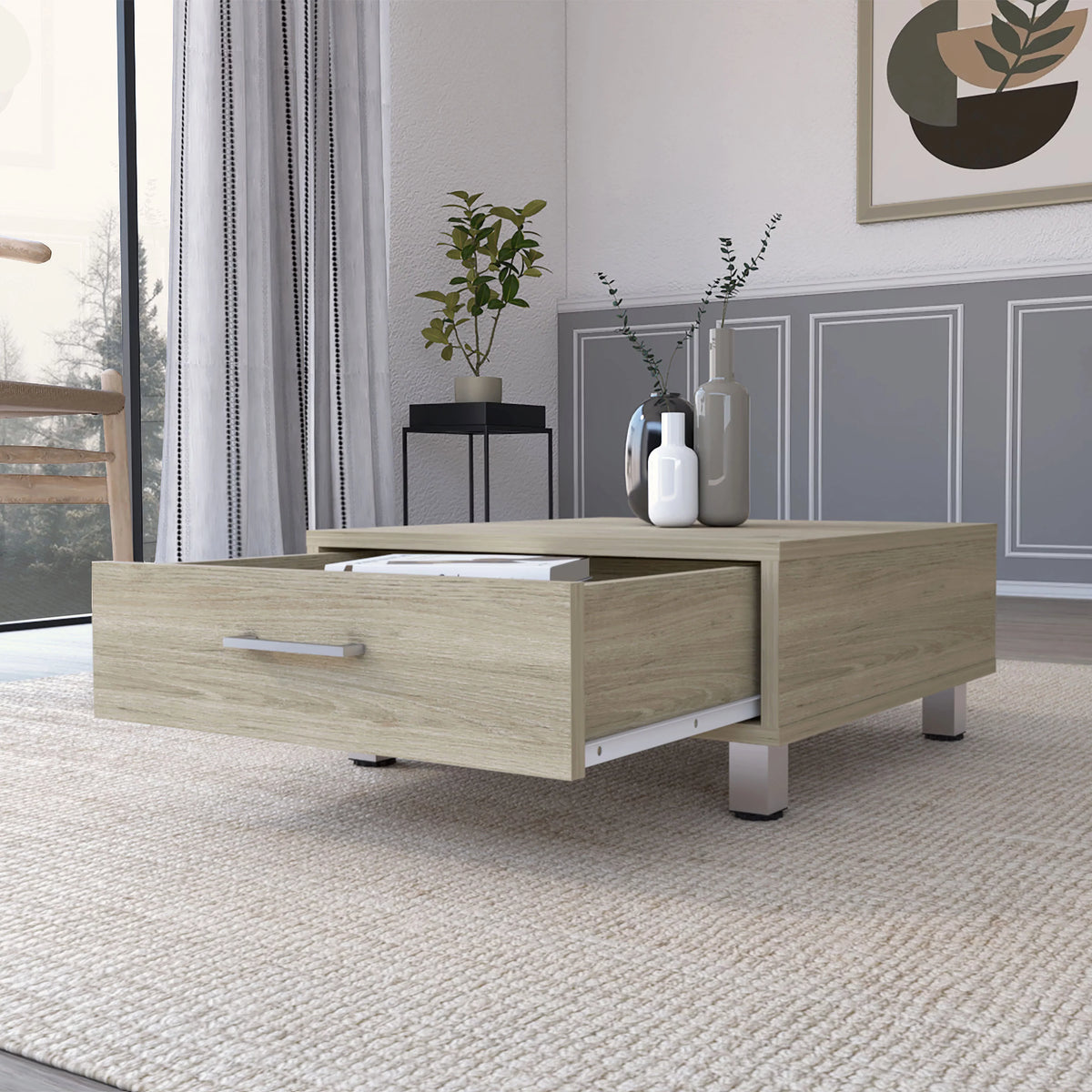Light Pine 1-Drawer Coffee Table R23249