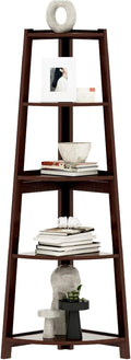 White 5 Tier Corner Bookshelf E335