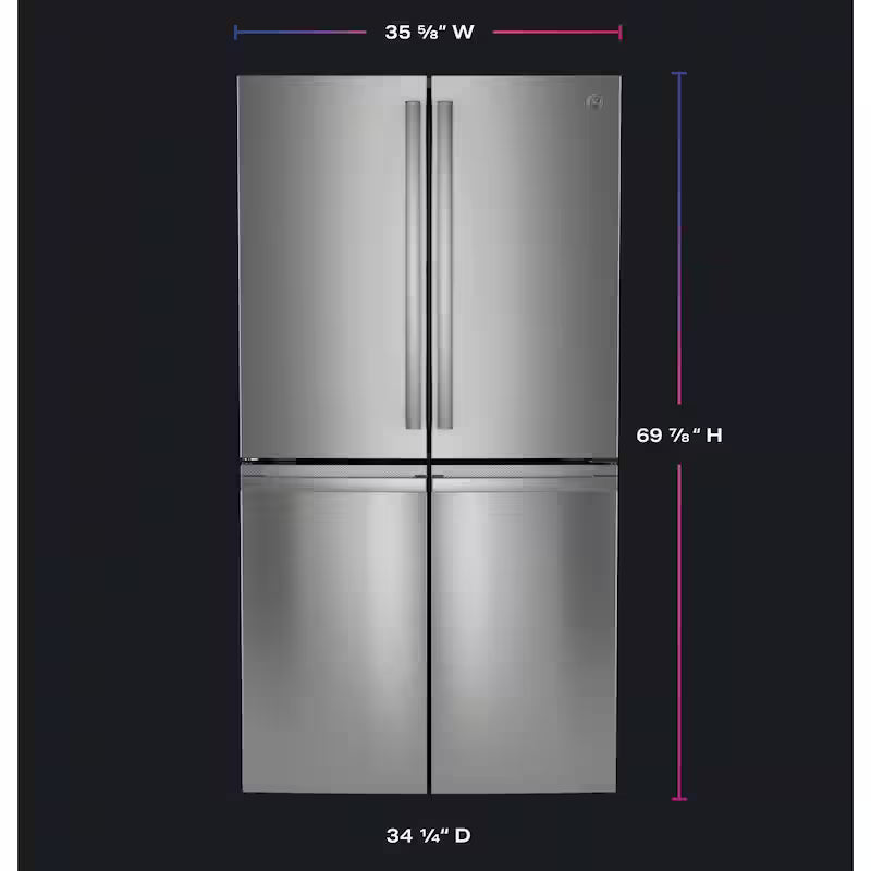 28 cu. ft Quad Door Bottom Freezer Refrigerator Stainless F53335
