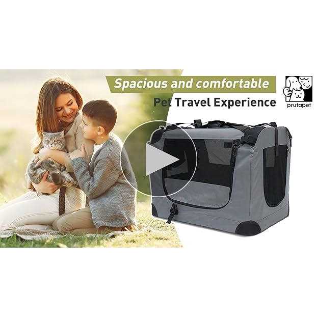 Large Soft-Sided Portable Pet Crate with Collapsible Litter Box and Bowl L562762