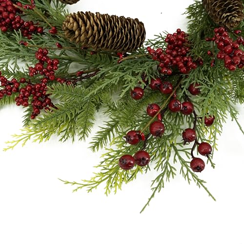 Artificial Christmas Wreaths with Berry Pine Cones Pine Needles W712183