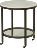 White Marble Round End Table N50939