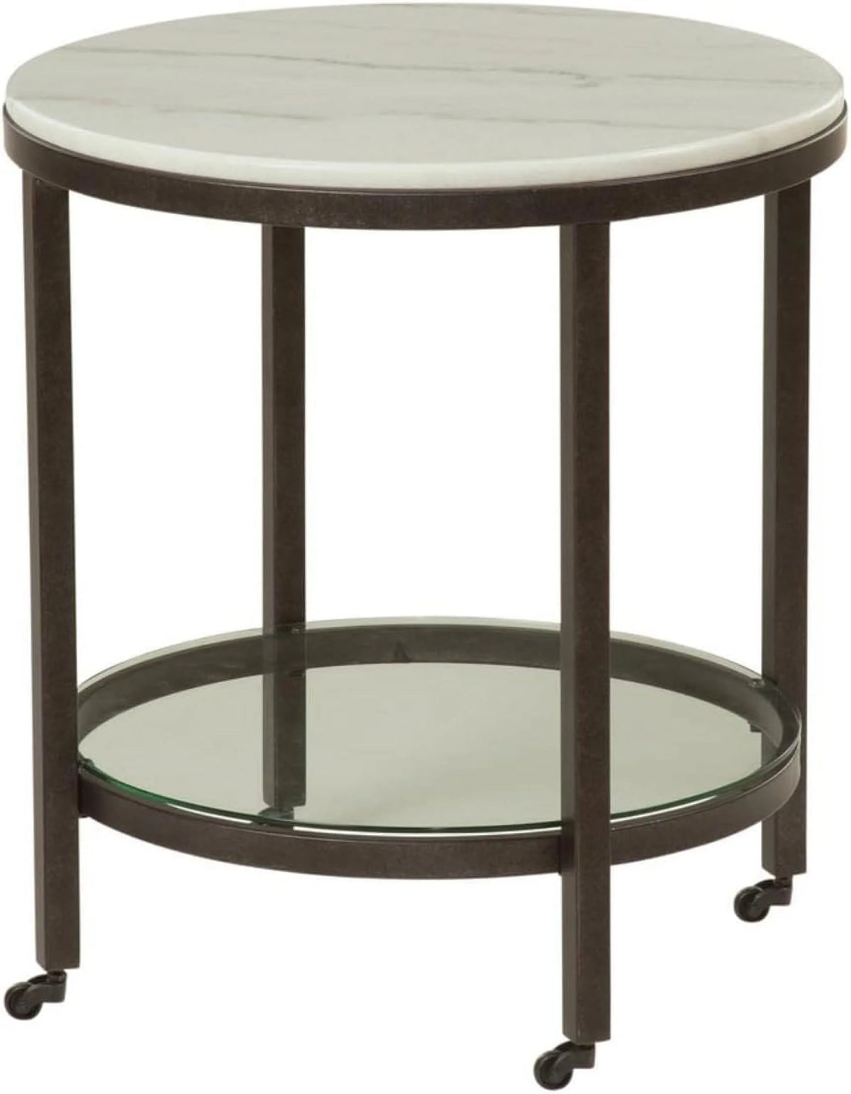 White Marble Round End Table N50939
