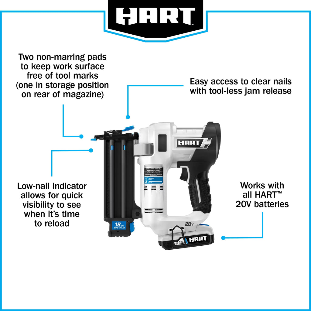20-Volt 18-Gauge Battery-Powered Brad Nailer Kit P932438