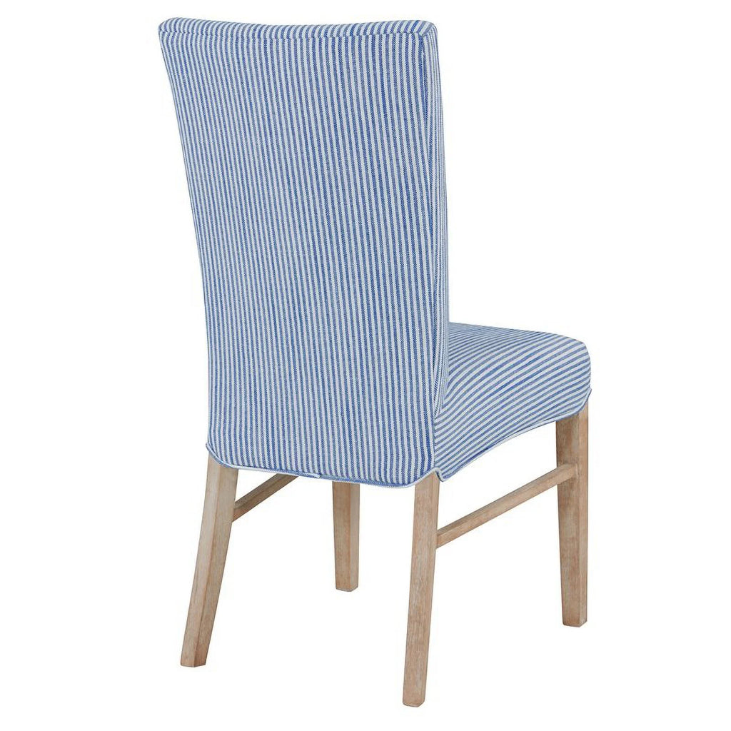 Blue Stripes Fabric Chair Set of 2 T90389