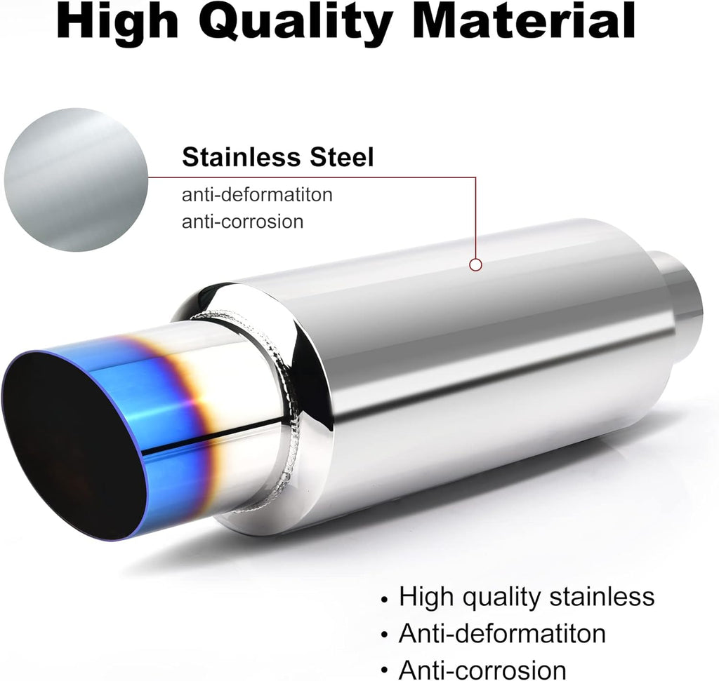 Stainless Steel Exhaust Tip, 15" Length, 2.25'' Inlet 3'' Outlet, Pack of 2 X9412
