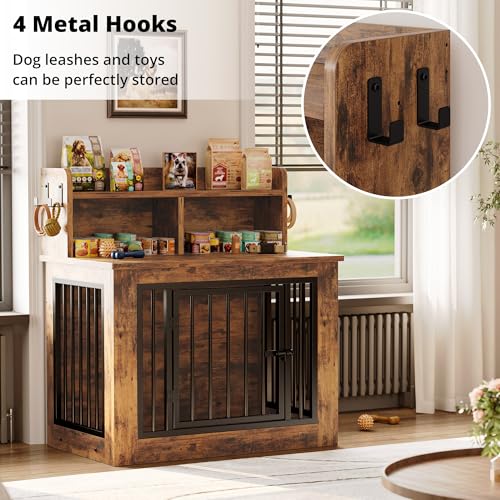 Extra Large Wooden Dog Crate with Storage T15350