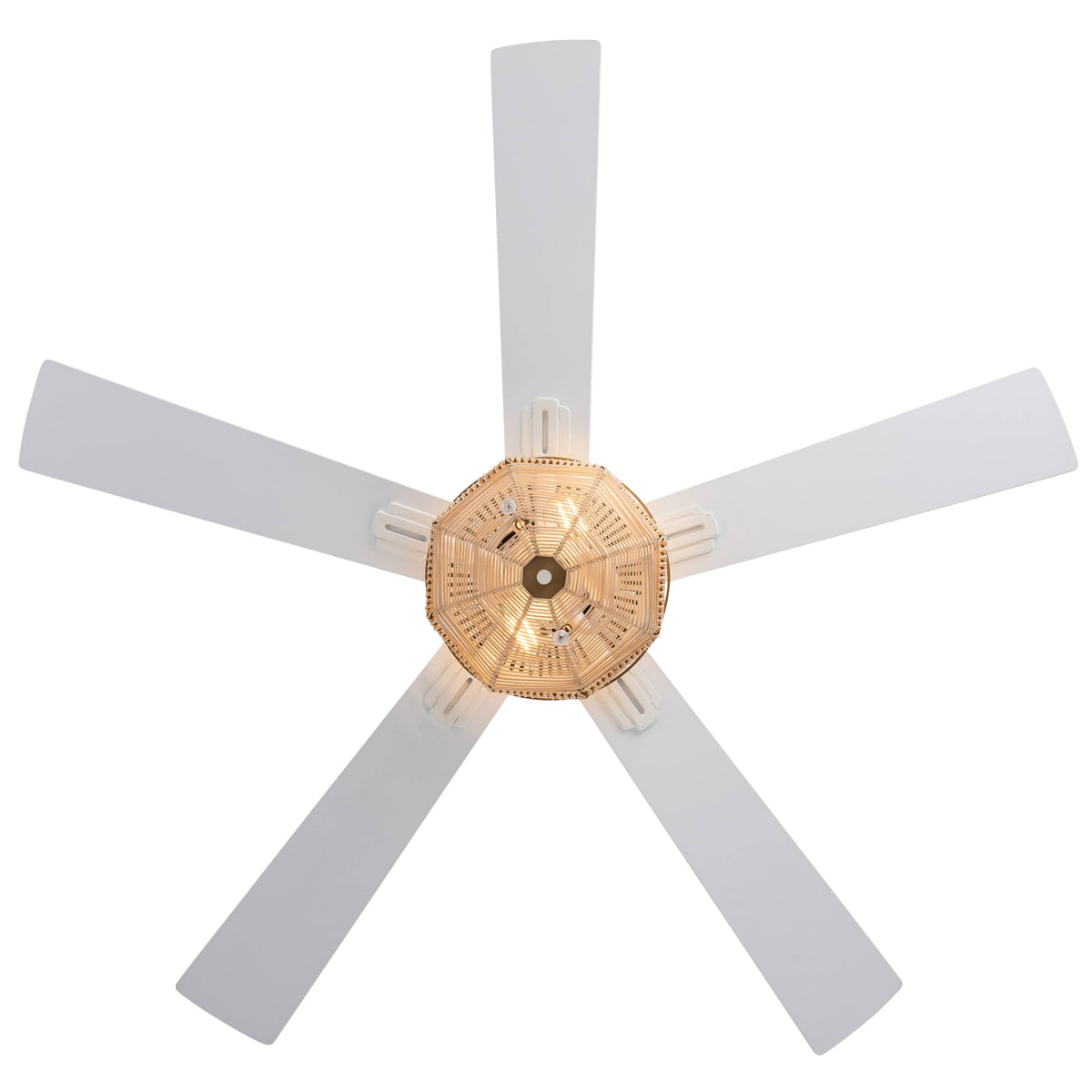 52x22 5-Blade LED Rattan Lighted Ceiling Fan Tan C97546