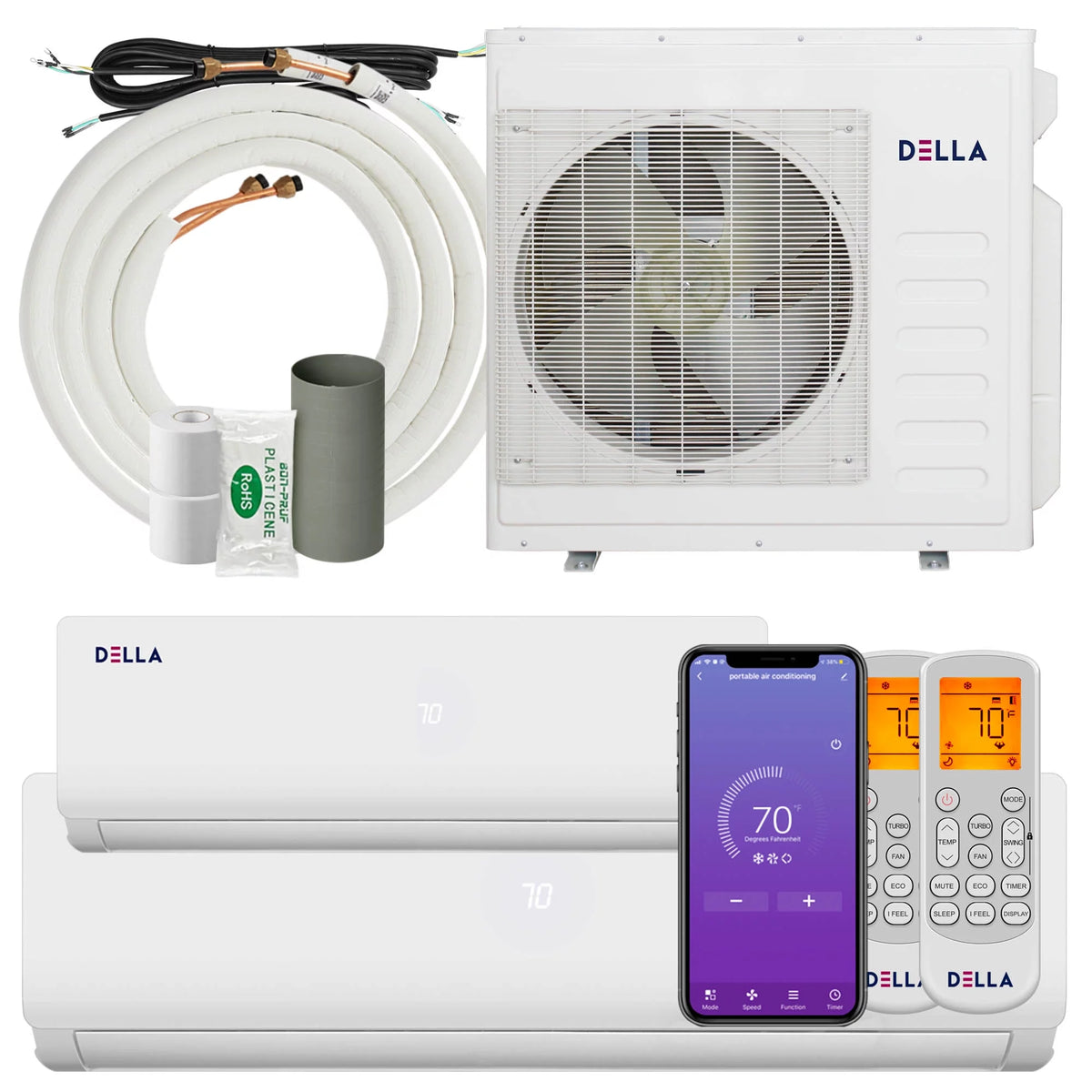 36K BTU 2 Zone 19 SEER Ductless Mini Split Air Conditioner Heat Pump C569891