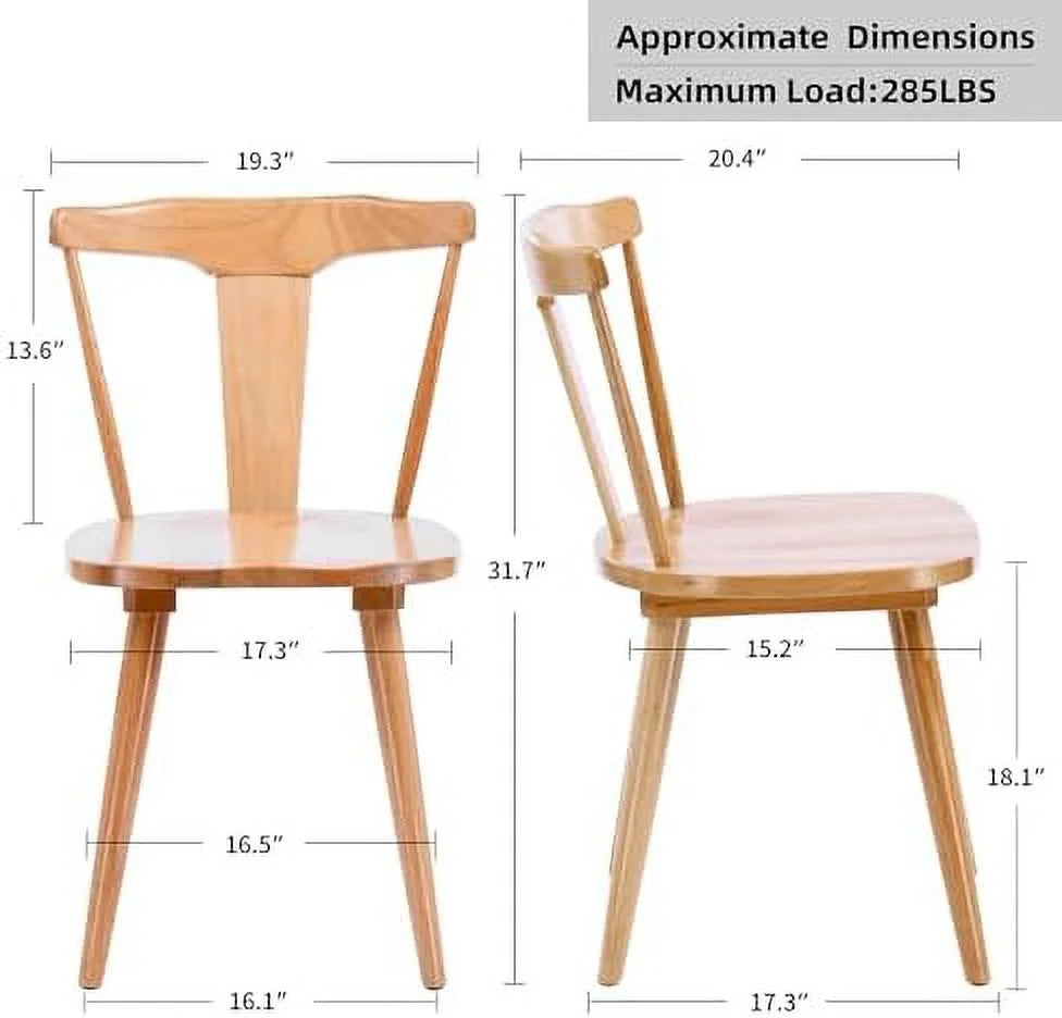 White Oak Wood Dining Chairs Set of 2 W61168