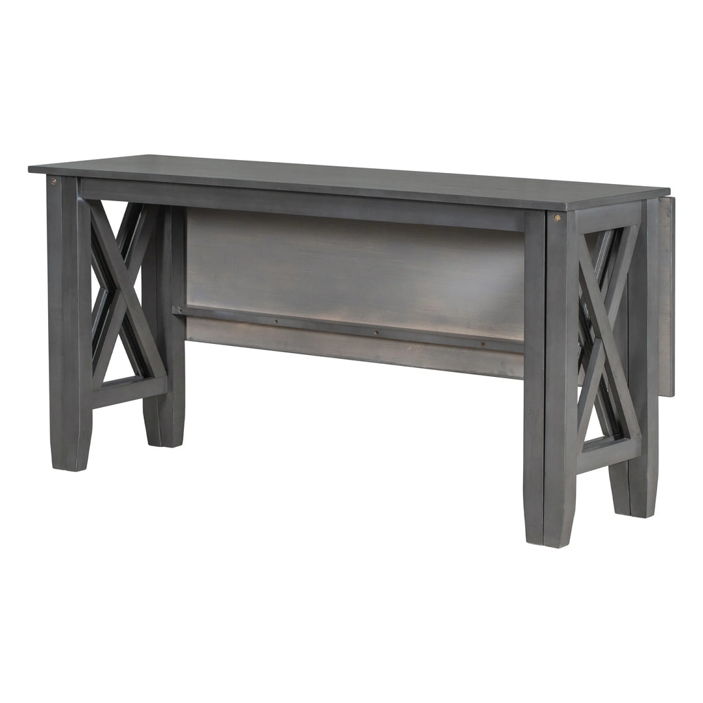 Gray Foldable Dining Table Set for 6 W5565