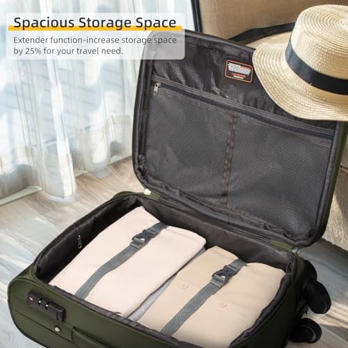 3 Piece Expandable Softside Luggage Set with TSA Lock Spinner Wheels W292765