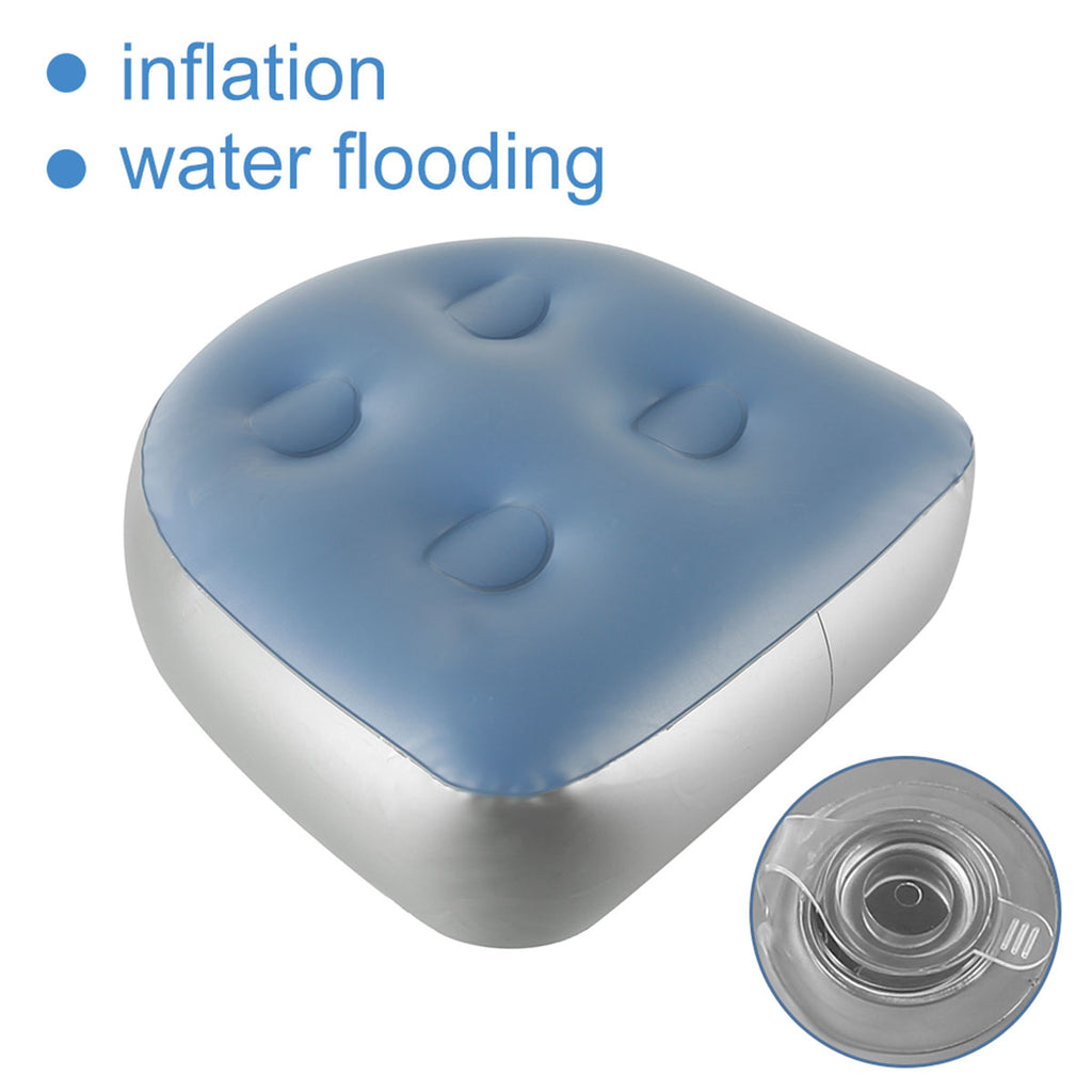Spa and Hot Tub Booster Seat Pad with Suction Cup, Back Support Bath Spa Pad Soft Inflatable Massage Cushion J50132