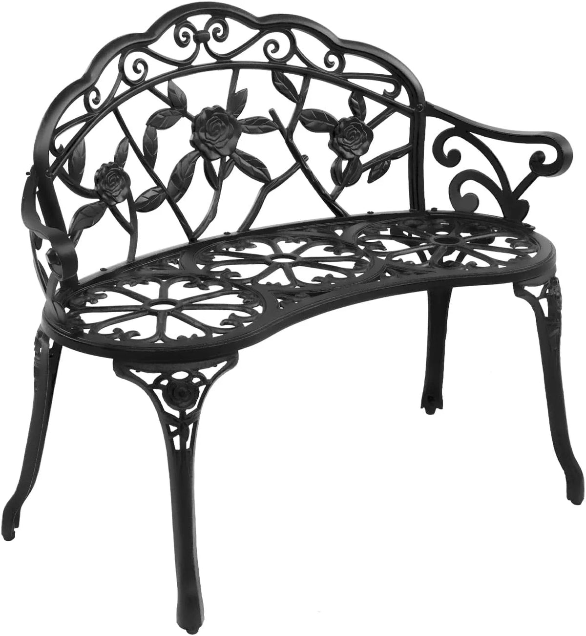 38.5" Metal Rose Bench X8763