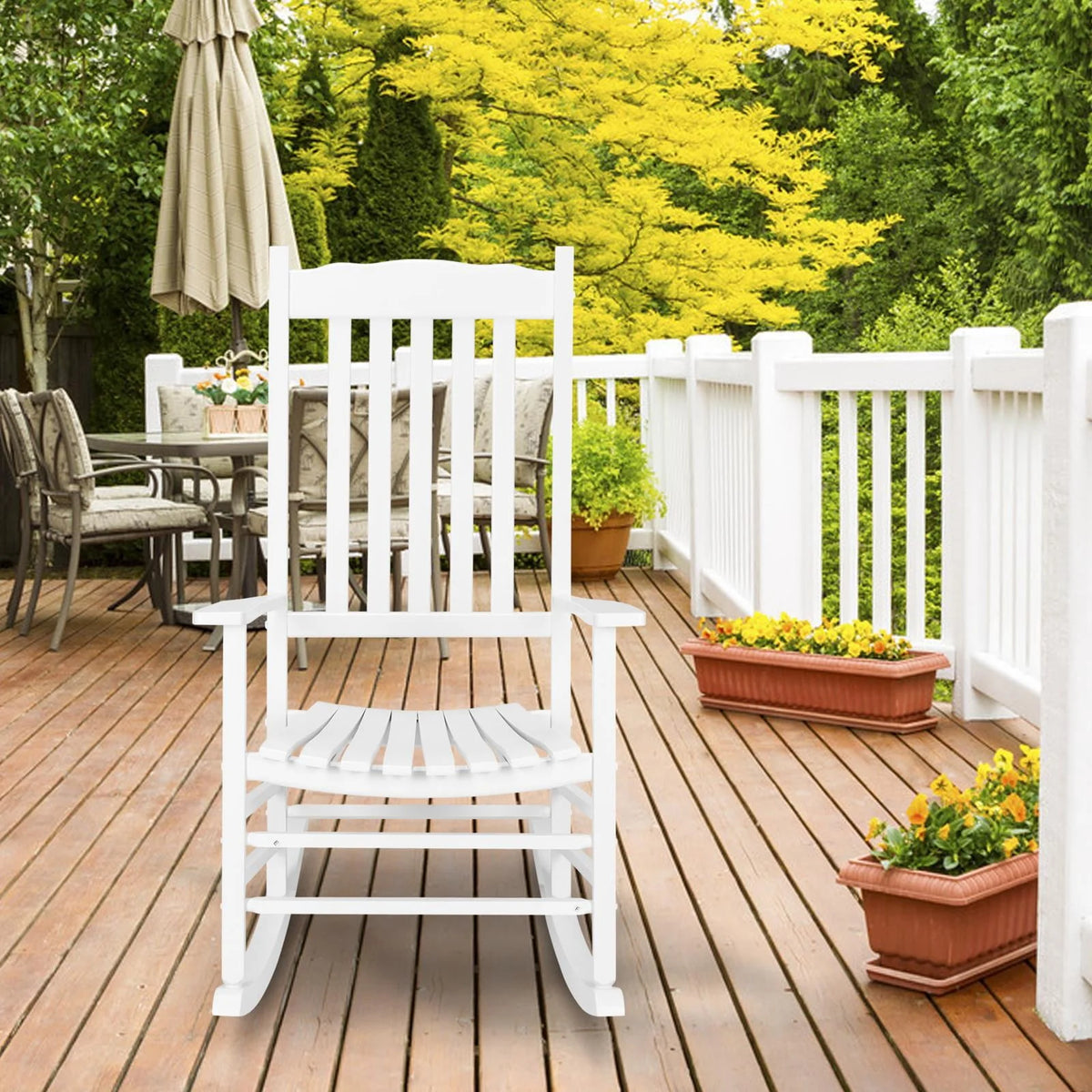 White Wood Rocking Chair C570713