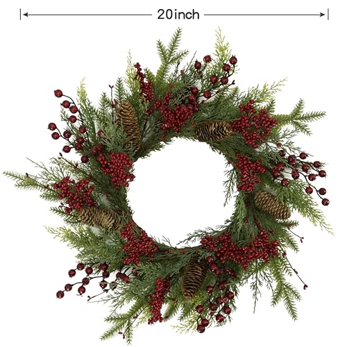 Artificial Christmas Wreaths with Berry Pine Cones Pine Needles W712183