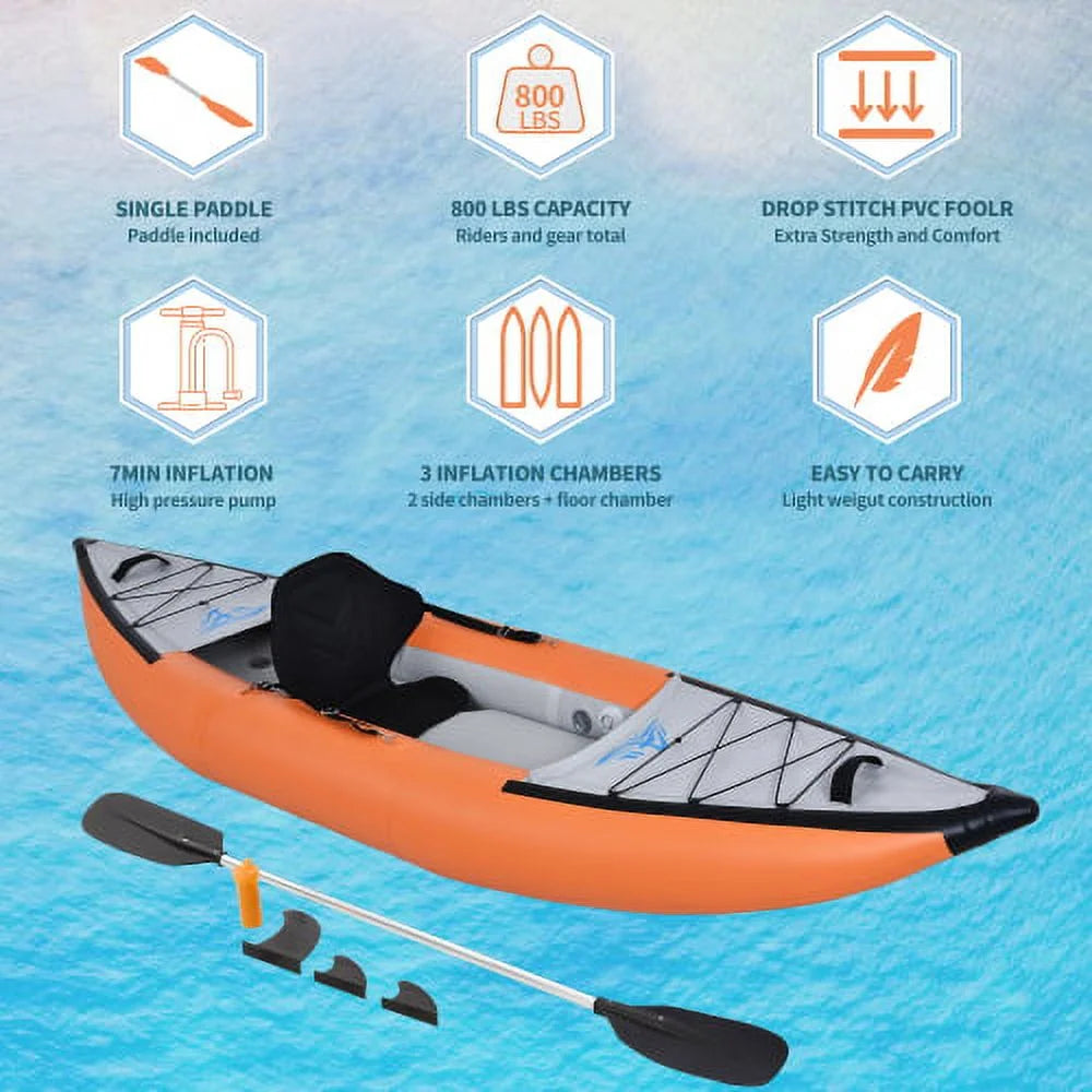 Foldable Inflatable 2 Person Kayak Set with Paddle & Air Pump Z154404