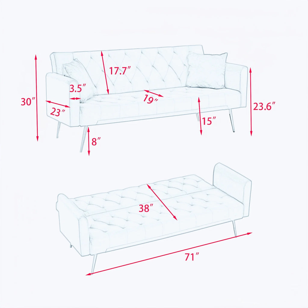 Double Folding Sofa Bed Gray B610708