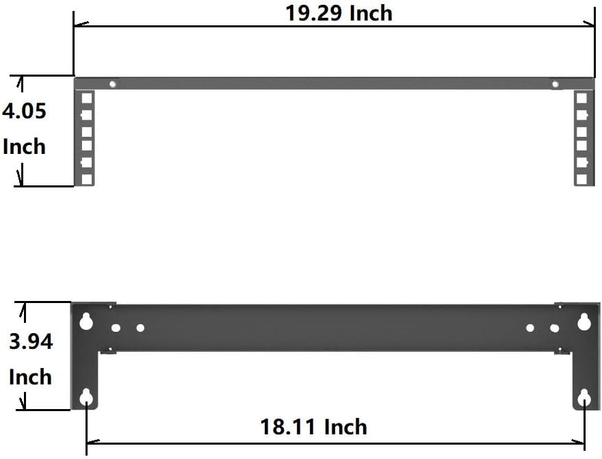 2U Folding 19 Inches Cold Rolled Steel Wall Mountable Vertical Rack Pack of 2 C880651