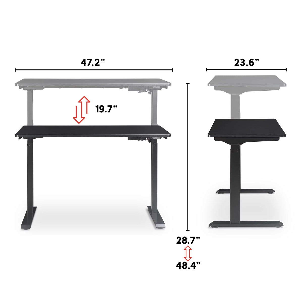 Black Height Adjustable Electric Standing Desk R7450