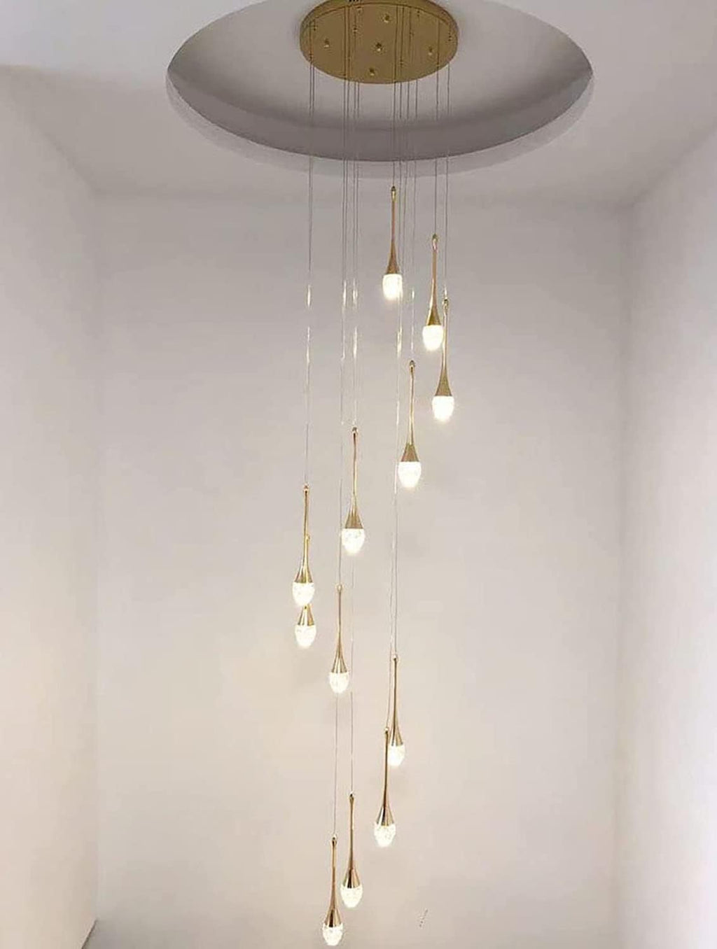 High Ceiling Dimmable Crystal Chandelier with LED Bulb Z1233