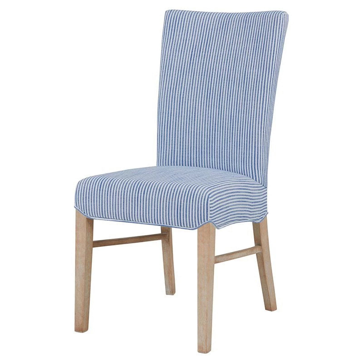 Blue Stripes Fabric Chair Set of 2 T90389